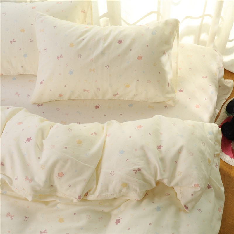 蝴蝶结可爱小清新儿童母婴s级双层纱布床单单件纯棉100全棉夏季四