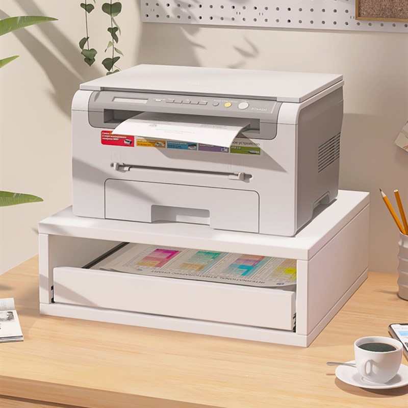 桌面打印机置物架k办公桌上小型复印机架子多层文件收纳整理抽拉