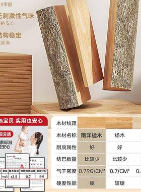 XJ008501实木书架落地置物架储物柜一体靠空墙转儿童书学生角不占