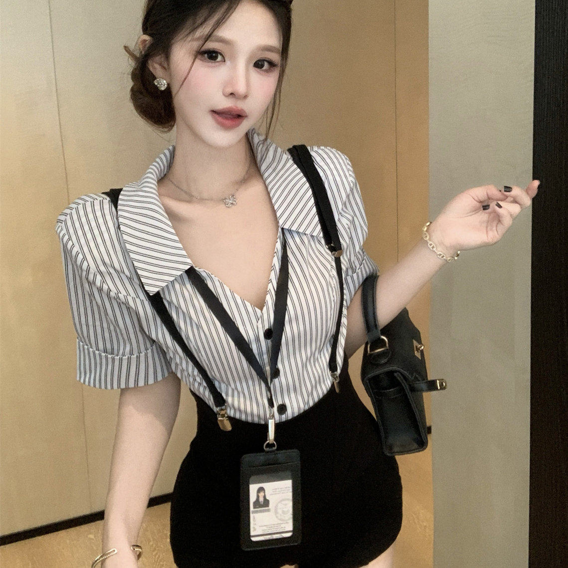 夏季学院风套装女显瘦收