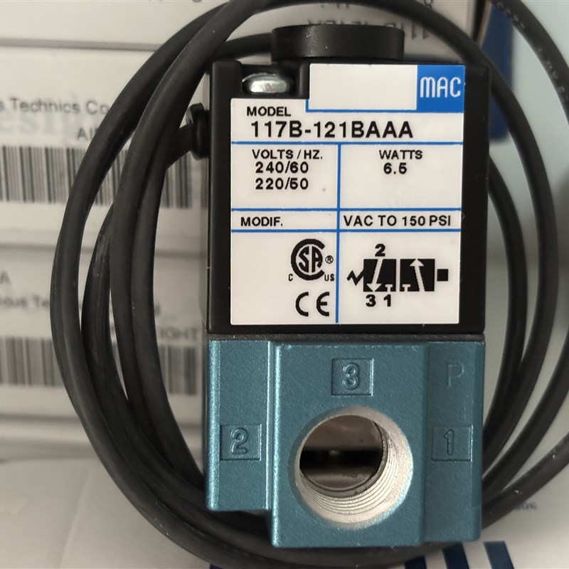 大量现货美国MAC高频率电磁阀117B-121BAAA AC220V电压