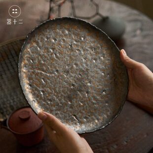 器十二茶桌陶瓷线香香灰托盘香炉底座茶台茶道果盘家用创意干泡台