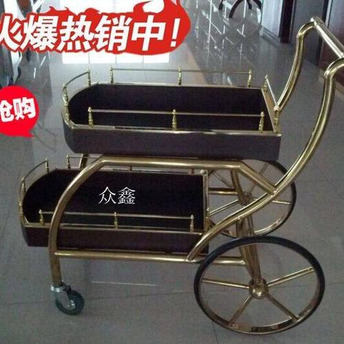 高档酒店酒水车4S服务车双层送餐车移动手推车甜品车点心车茶水车