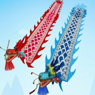 广场健身龙舞龙彩带甩彩龙彩条龙头中老年彩绸甩龙舞台飘带