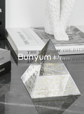 现代轻奢c水晶埃及礼物金字塔几何软装饰品样板房间卧室客厅摆件