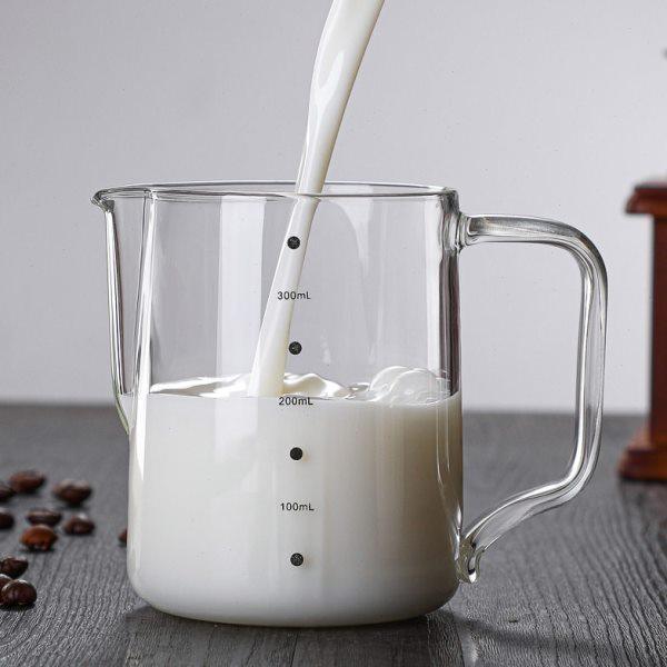 透明拉花杯玻璃刻度打奶泡专用杯咖啡拉花缸量杯尖嘴可微波炉加热,餐饮具,拉花缸/拉花杯/打奶缸,淘宝优惠券,粉丝福利购,淘宝优惠卷