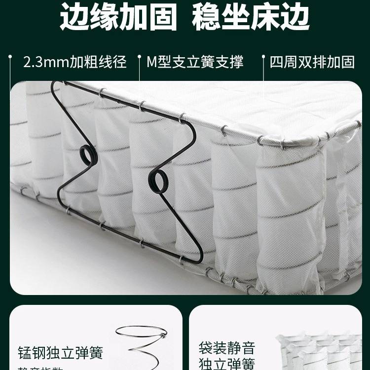 绽美娅席梦思床垫硬垫20cm厚家用软垫1.8米双人椰棕乳胶弹簧床垫