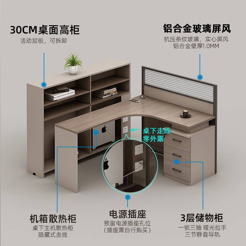 财务办公桌员工桌椅组合公司4人位6双人简约办公桌子办公室职员桌