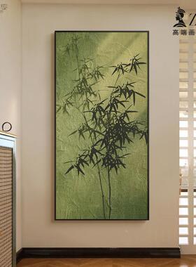 墨竹中古过入风户玄中关装饰画绿色走廊道尽头YD805449挂画新式茶