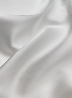 丝RTP绉绸素缎16米140门幅真桑姆蚕丝色丁光面料服装用亮布料
