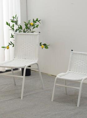 藤椅背子小靠椅子藤家用椅椅滕椅餐椅单矮小人号腾URR椅阳台藤编