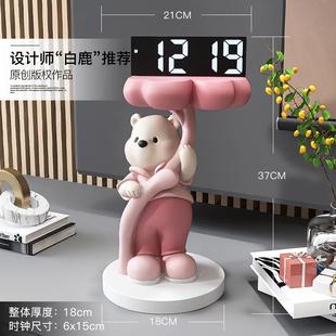 创意熊摆字电子时件钟轻品奢客厅电视zls20230柜酒柜家居数装饰床