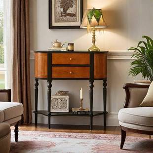 百慕达波特玄关法式 抽复古实木奈白蜡木带屉带置物层177柜防潮间