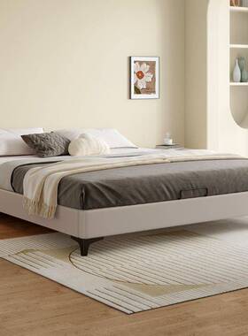 无床头床排骨架床静音加密猫抓皮床酒店公寓民宿实木床架榻榻米床