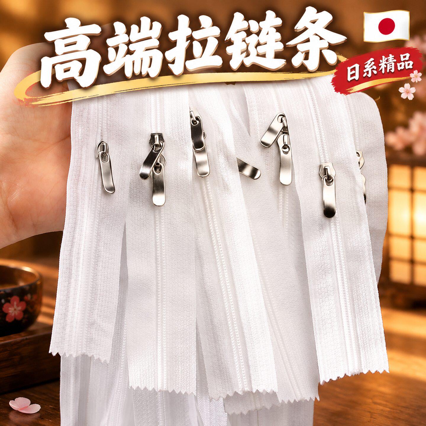 高端拉链条被套床单蚊帐通用拉链条家用加厚被罩拉锁条白色多规格