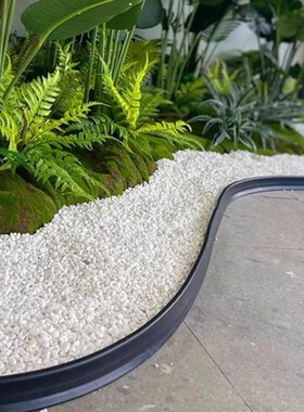 仿真绿植造景组合专用围边边框配件白色石子假石头苔藓造景石球灯