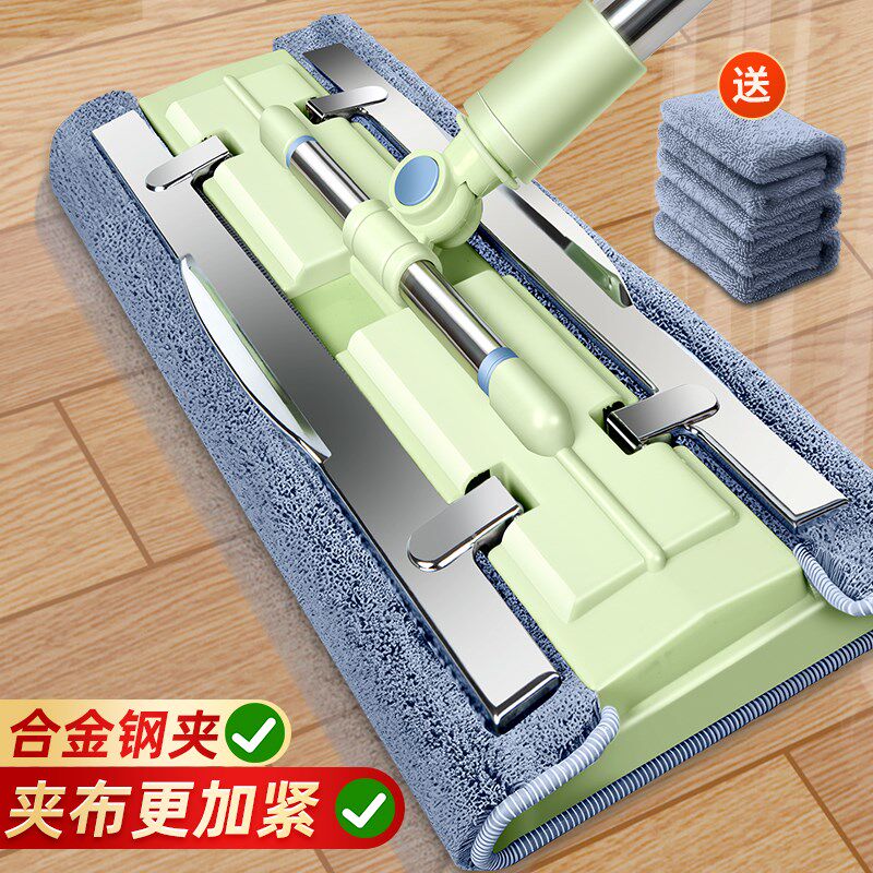 夹布平板拖把f家用一拖净2024新款懒人干湿两用拖布拖地神器木地