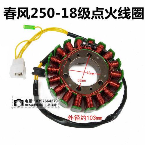 适用春风250 艇王250 CF250 CN25018级点火线圈 磁电机线圈