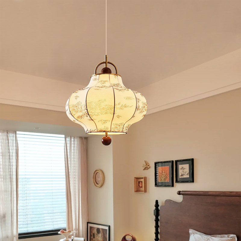 番茄法式中古卧室吊灯复古实木高级感餐厅202P5年新款新中式实木