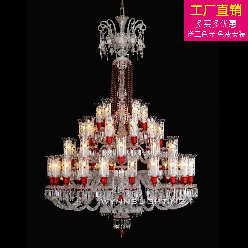 复式楼客厅c水晶吊灯欧式创意个性特色蜡烛酒店宴会灯会所工程灯