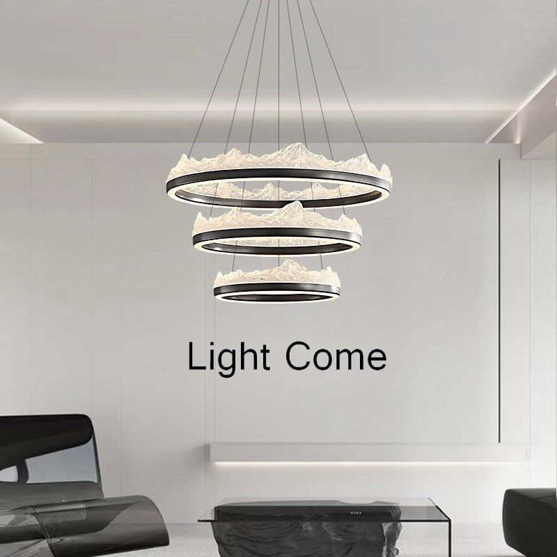 意式极简客厅吊灯餐厅卧室灯2025新款轻奢大气高级V感别墅大厅主