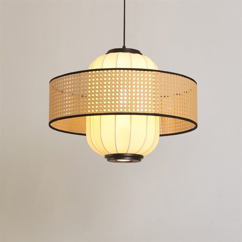 创意灯新中式餐厅吊灯日r式复古藤艺饭店火锅店茶楼包间卡座灯笼