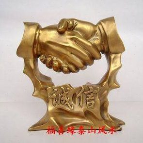 纯铜握手诚信共赢握手合作摆件家居客厅饰品摆设开业乔迁工艺礼品
