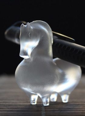 古法真琉璃创意茶宠可爱琉璃白马家居客厅书房摆件工艺品生日礼物