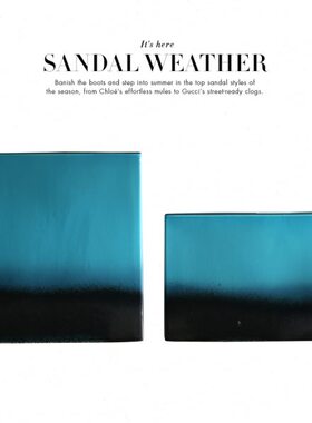 地中海陶瓷花瓶摆件现代客厅干花花器蓝色扁花瓶软装饰品方盒花插