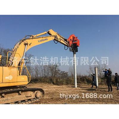 225挖观掘机打桩锤,桩智造大,板桩,水泥钢IAD柱,液压振动打桩锤,