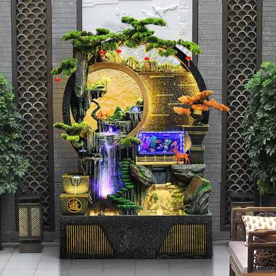 假山泉流水客水幕墙摆件加湿器落地厅喷办公室家居装饰DWM开墙业