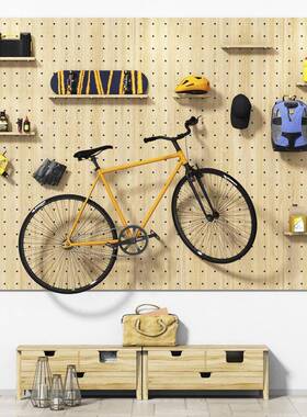 木实定制制钉板木洞洞板置收物架北客厅玄关挂墙纳壁挂隔板层欧板