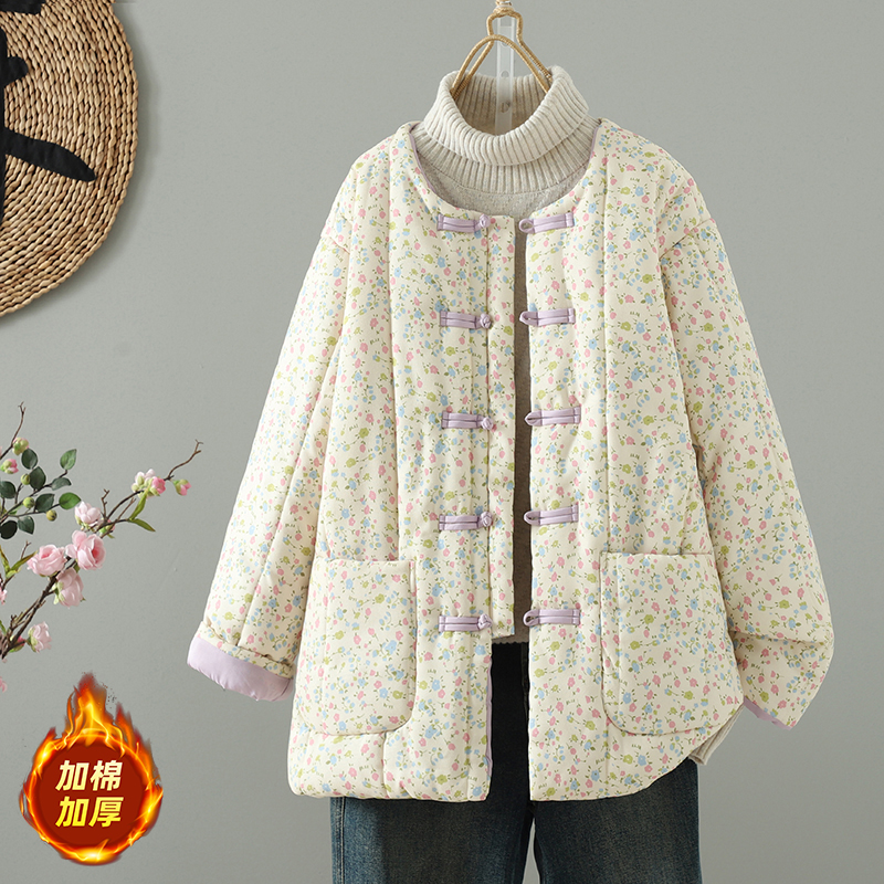 实拍 棉袄女冬季新款加厚棉服新中式国风盘扣外套