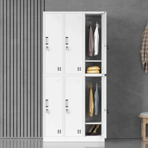 钢制员工六门更衣柜4门储物柜带锁工厂鞋柜宿舍换衣柜6门铁皮柜子