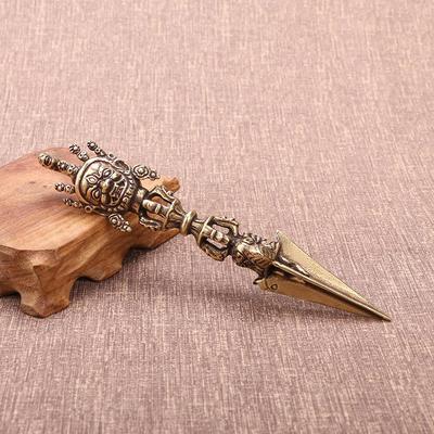 黄铜法器摆件马头明王普巴金刚杵降魔杵聚宝铜器收藏修法精品