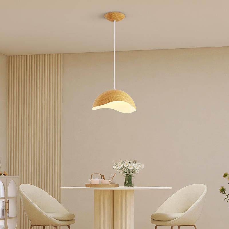 北欧餐厅吊灯后现代创意木纹飞碟岛台灯简约过道灯书房咖啡厅灯具