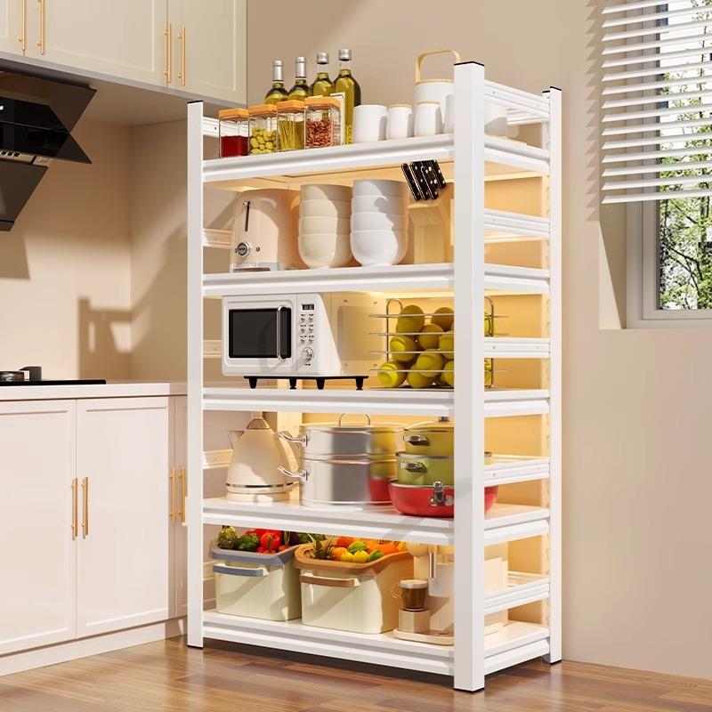 炎恩可移动厨房置物架围栏多层收纳架储物架微波炉碗柜橱柜层架