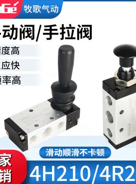 气动开关手动阀3R/4R手拉3H/4H210一08/310-10手板换向气缸控制阀