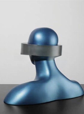 现代轻奢玄关展厅未来科技人物雕塑摆件创意N艺术客厅装饰品工艺