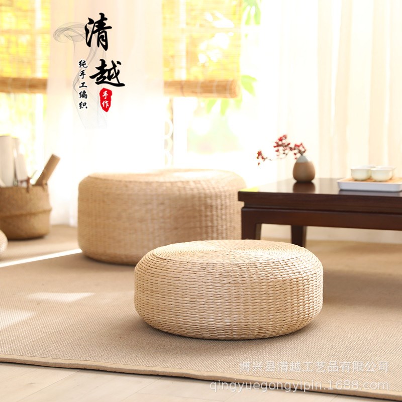 草编蒲团坐垫榻榻米飘窗垫日式加厚圆形拜佛打坐垫禅W修垫蒲墩坐
