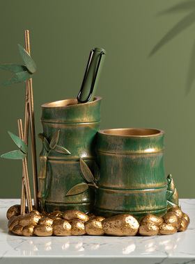 节节高升竹子笔筒收纳摆件老板y办公室书房桌面装饰送领导老师礼