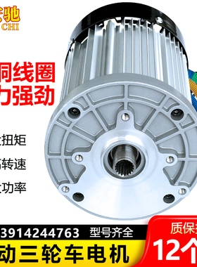 三轮电动车电机48v60v1500W瓦改装大功M率高速四轮全封闭无刷差速