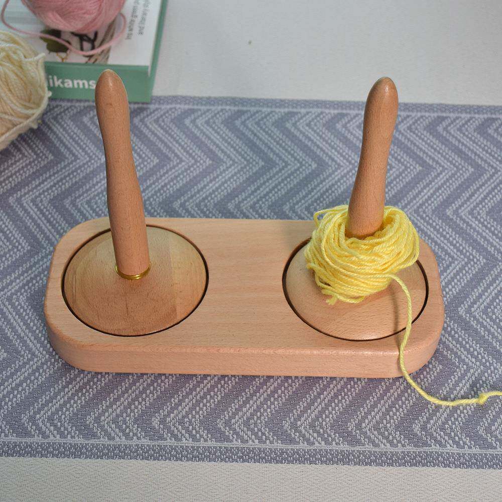 木质毛线线转动款毛轴放线架家提用轴线轴架花钩编实木质编制工具