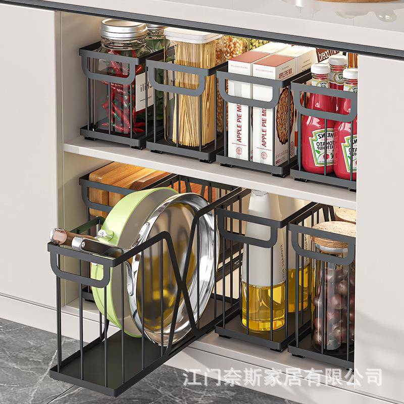 房橱柜置物架FEB具可抽拉多功能收拉纳架锅杂物调料整理架抽屉式