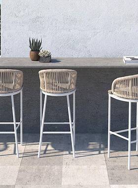 北户吧台吧家用复古高脚椅椅酒吧吧台奶茶店咖欧啡厅吧台椅靠GBY0