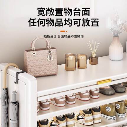 家用制鞋柜门口层多易落地架一体钢式大容量防尘鞋简ZOU架翻门收