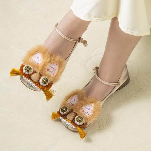 成人虎头鞋刺绣d手成人虎头工i饰y材料包国潮风女鞋品新绣中式自