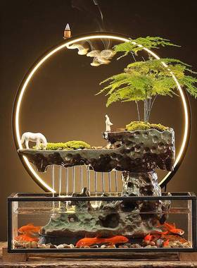 意循环流创水器招礼财生财客厅摆件办公桌面CTY鱼缸室招财开业乔