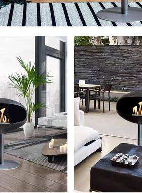 立地式术壁炉艺家酒精壁炉饰真火72186装火盆木脚金属用脚两种可