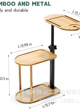 卫浴整理台竹制落约地式物架浴浴IRW缸收纳架置简床边可室移动置